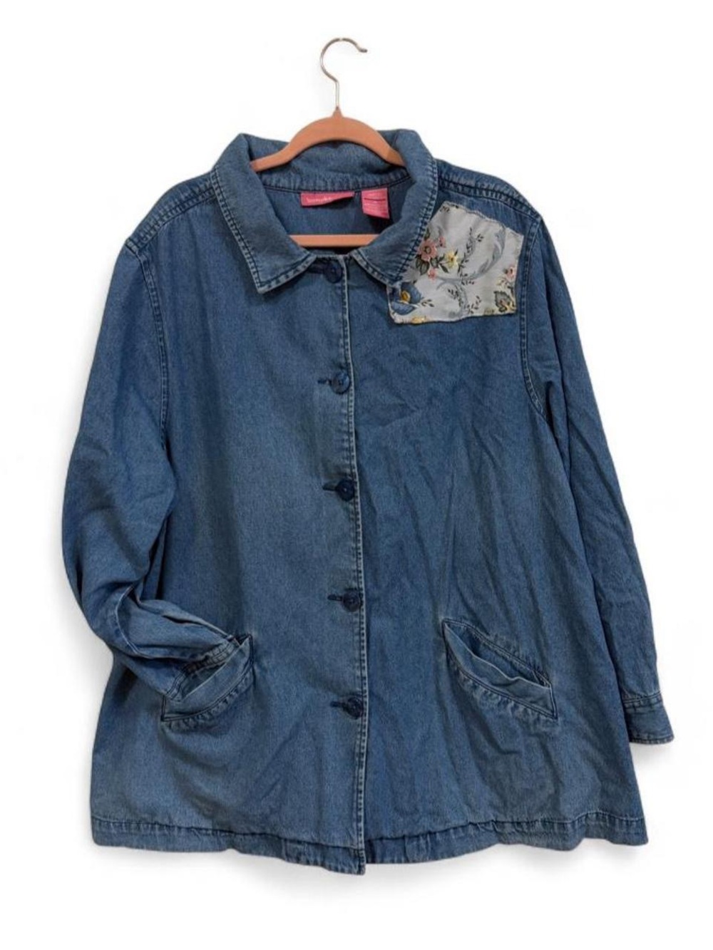Woman Within Pleat-Back Denim Jacket Size 1X (22-24)